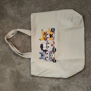 Canvas tote bag with animated characters